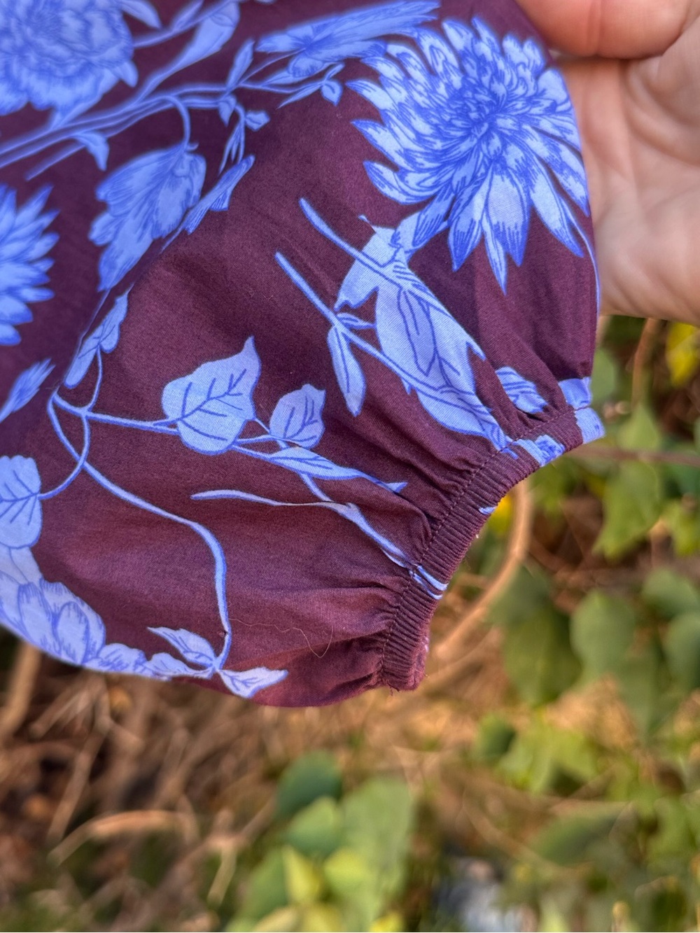 Anthropologie Maeve The Bettina Tiered Shirt Dress Maroon Blue Floral Sz XXS - Picture 7 of 14
